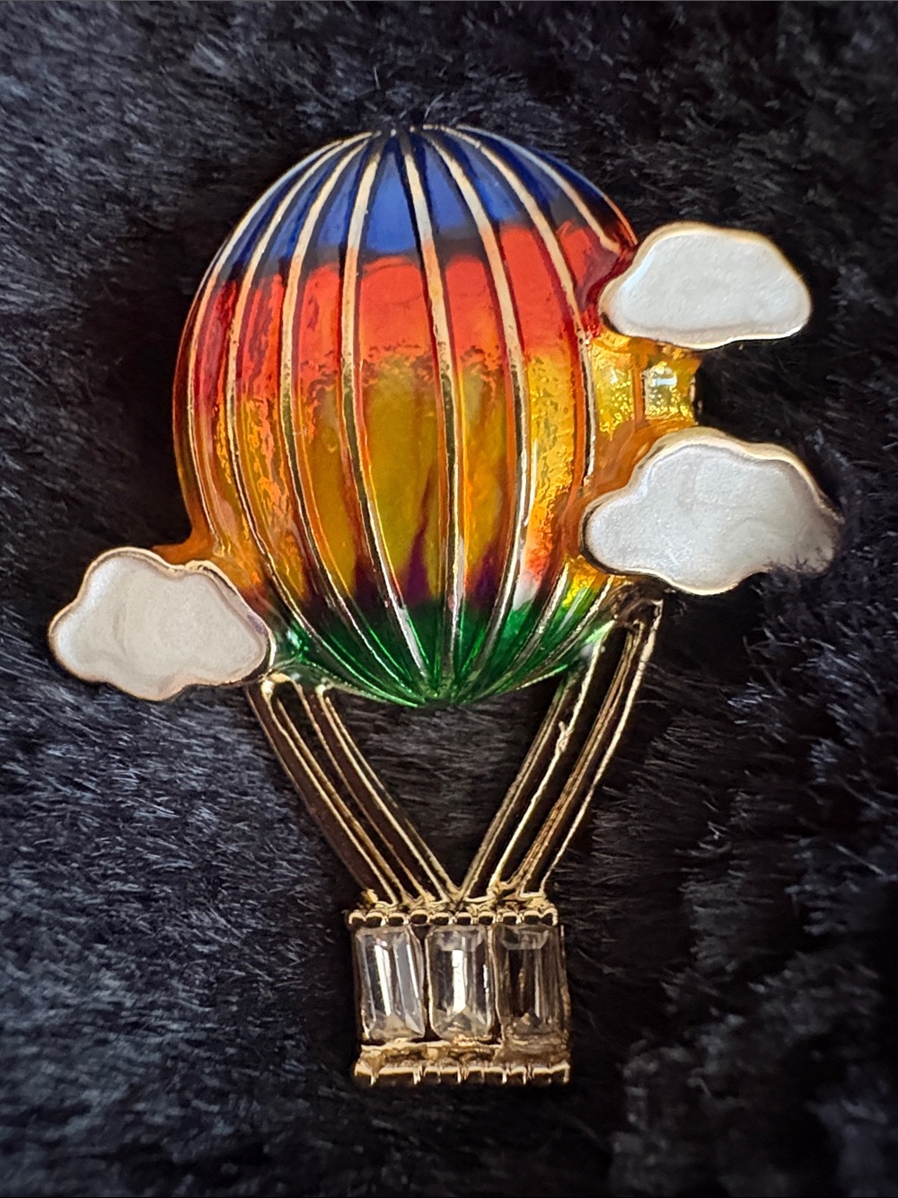 Colorful Hot Air Balloon multi color brooch